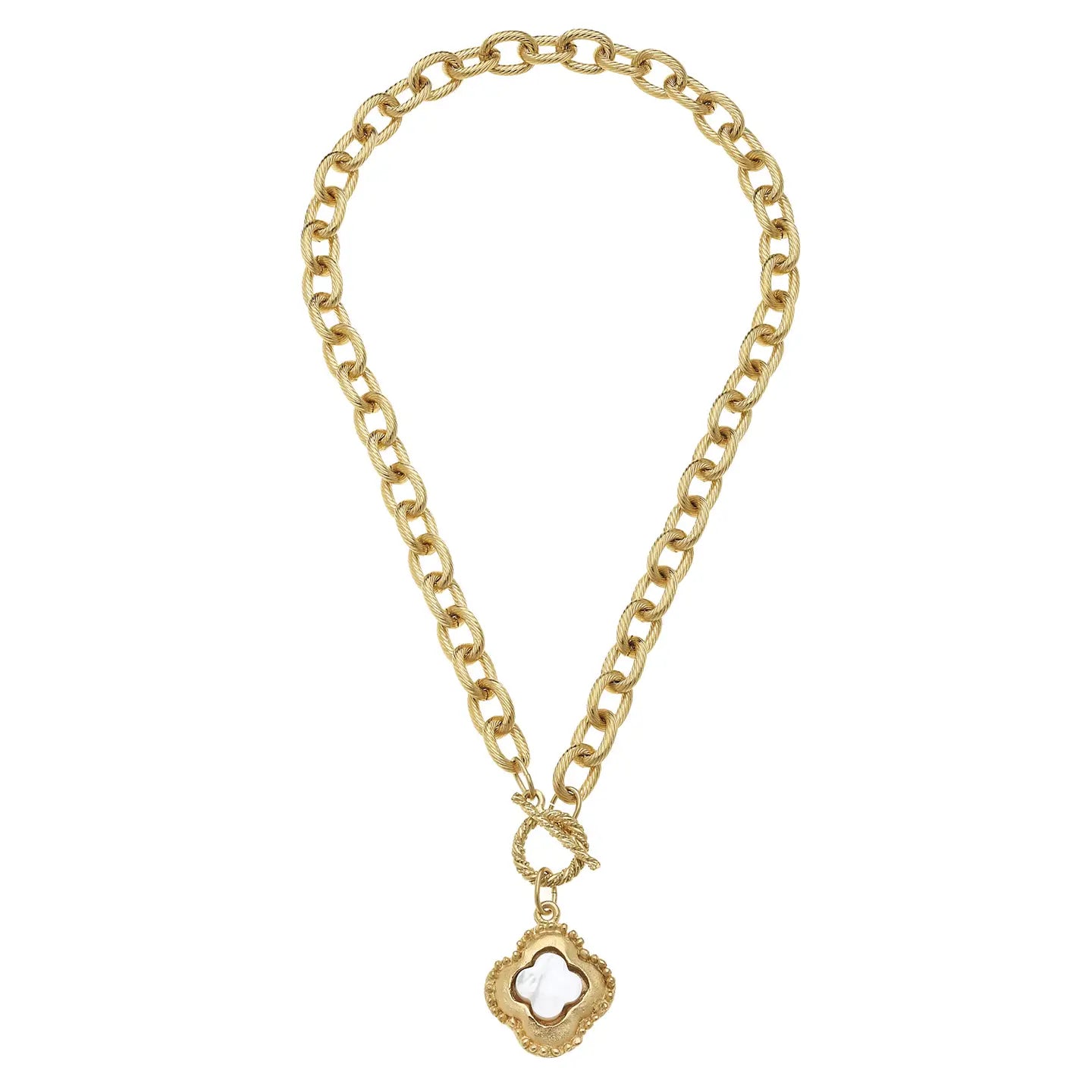 Camellia Clover Toggle Necklace