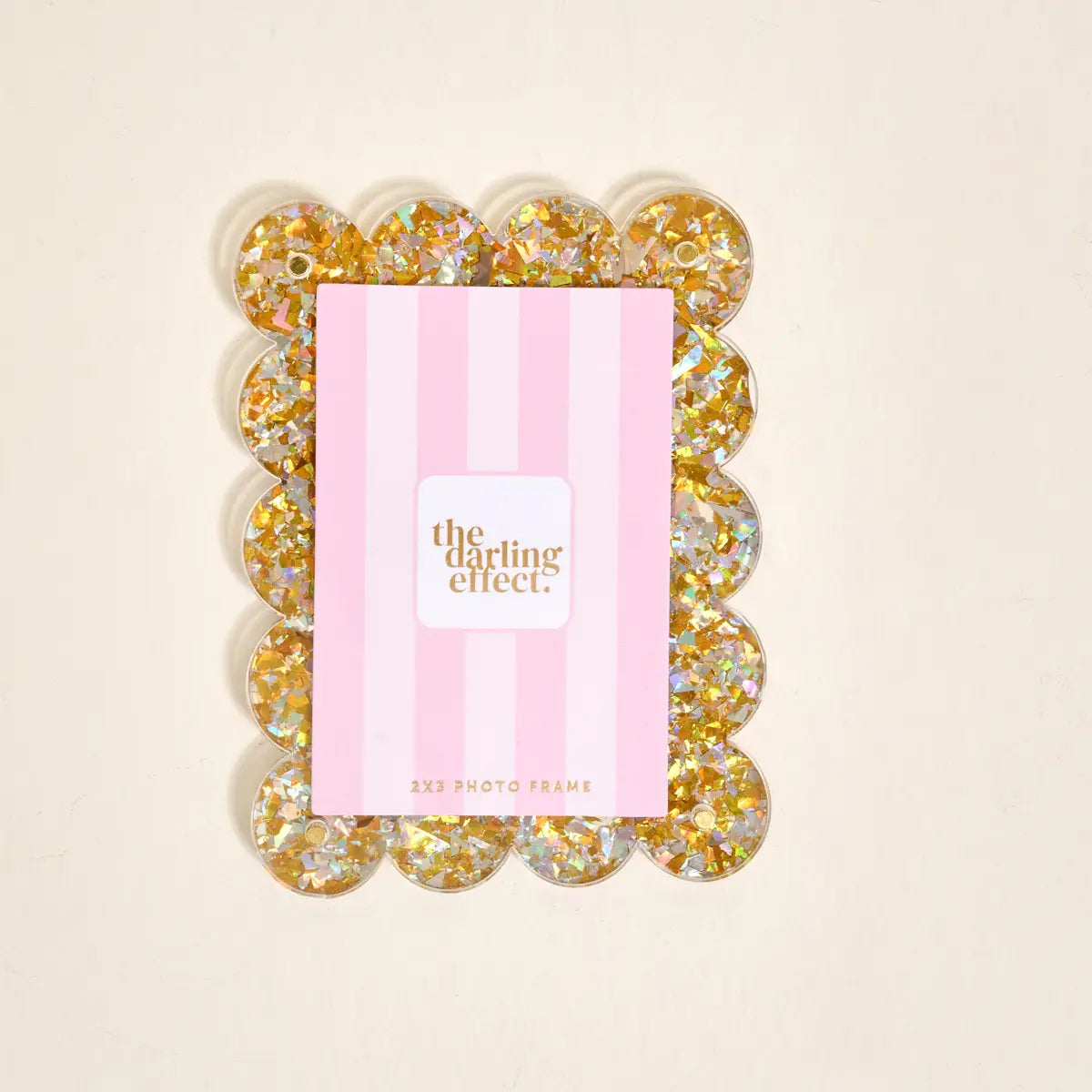 Mini Acrylic Picture Frame Magnet | Gold Glitter