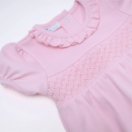 Essentials Solid Smocked Bubble | Pink
