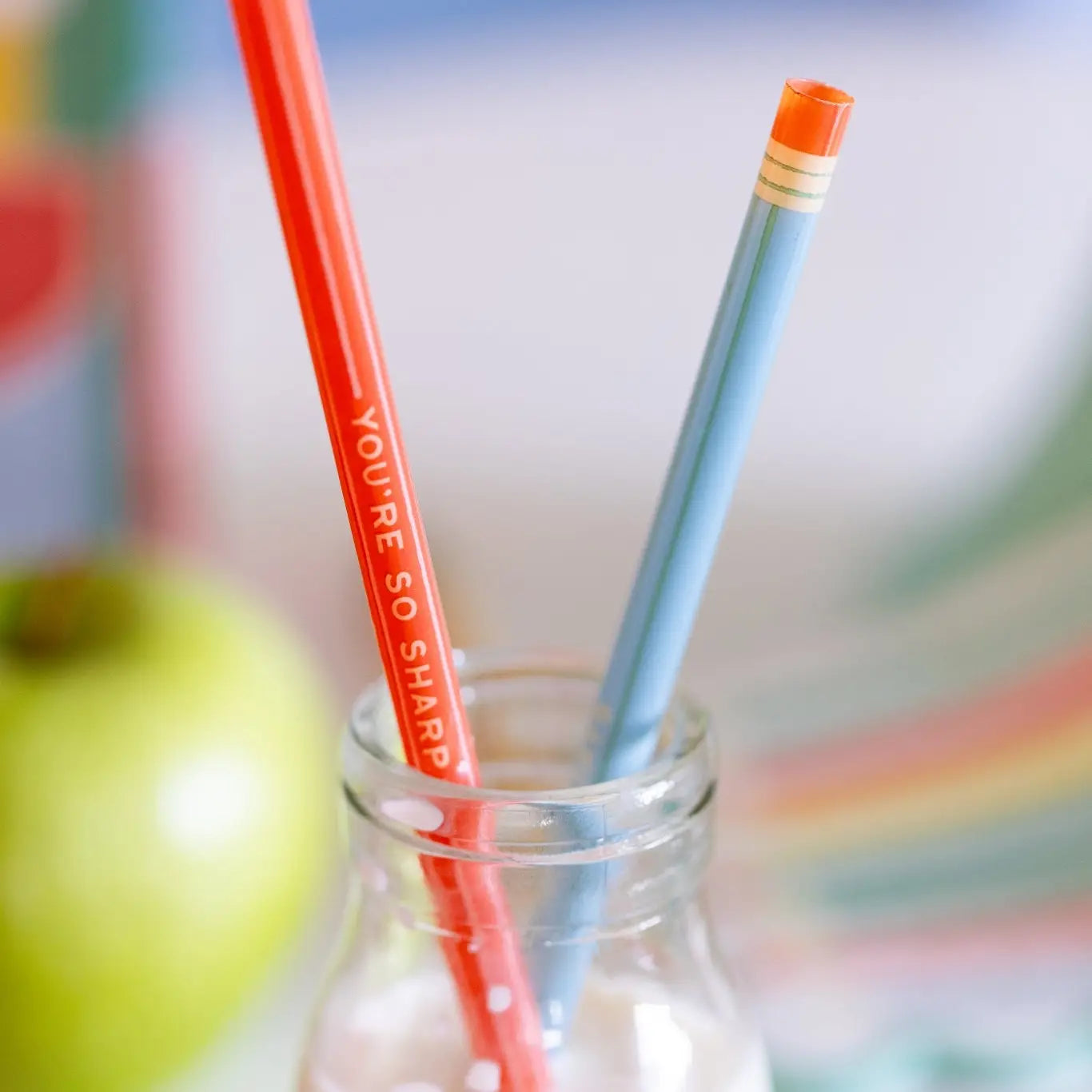 Colored Pencil Reusable Straws