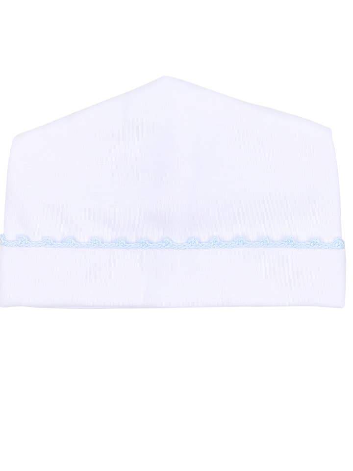 Baby Joy Hat | Blue Crochet Trim