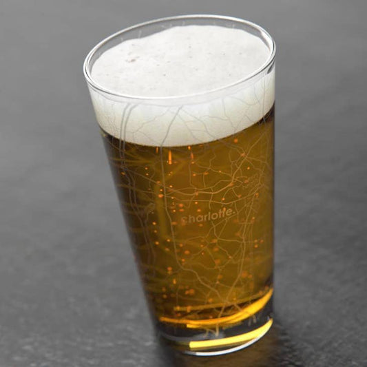 Charlotte NC Map Pint Glass