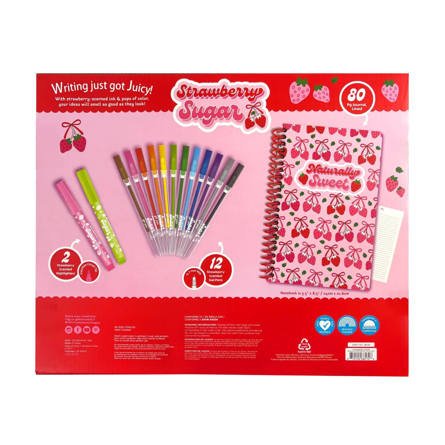 Strawberry Sugar: Scented Gel Pen & Highlighter Writing Kit