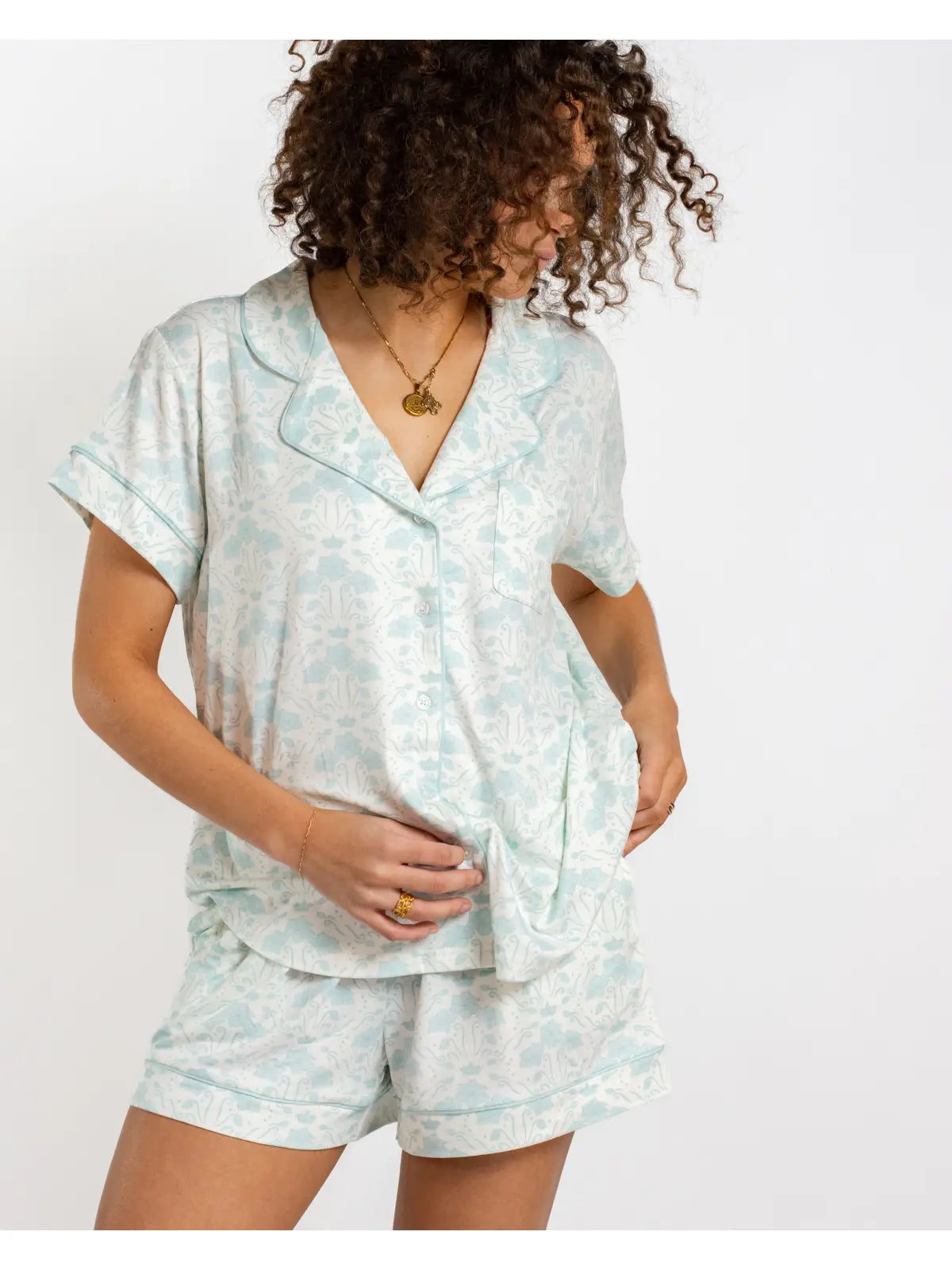 Royal Turnbridge Short Sleeve Button Up Sleep Shirt