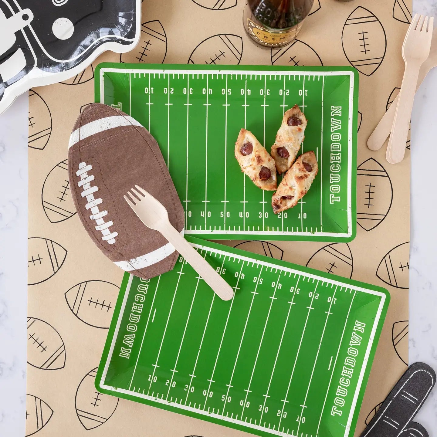 Football Field Shaped Paper Plates