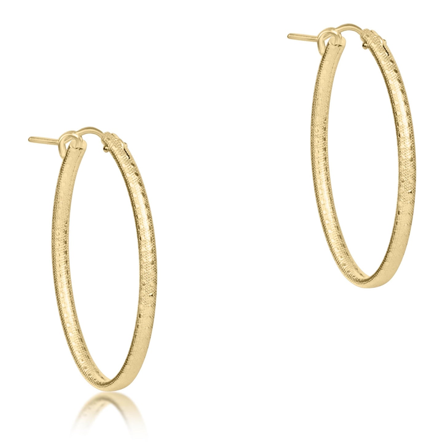 Oval Gold 1" Hoop | Textured