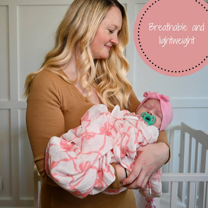 Muslin Swaddle Blanket | Beautiful Bows