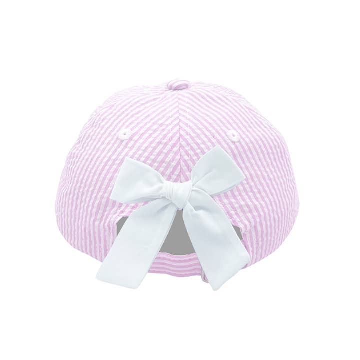 Baseball Hat | Striped Big Sis w/Bow | Baby/Toddler