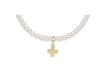 Classic Pearl 3mm Bead Bracelet | Signature Cross Gold Charm