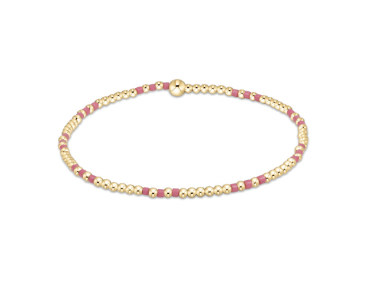 Hope Joy Pattern 2mm Bead Bracelet | Bright Pink