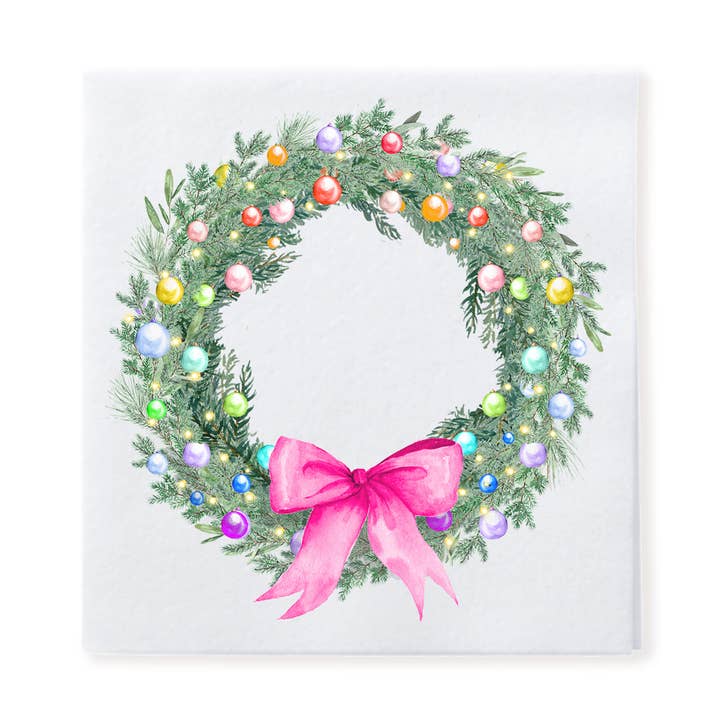Rainbow Wreath Holiday Cocktail Napkins