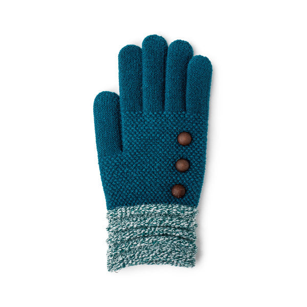 Teal Stretch Knit Gloves