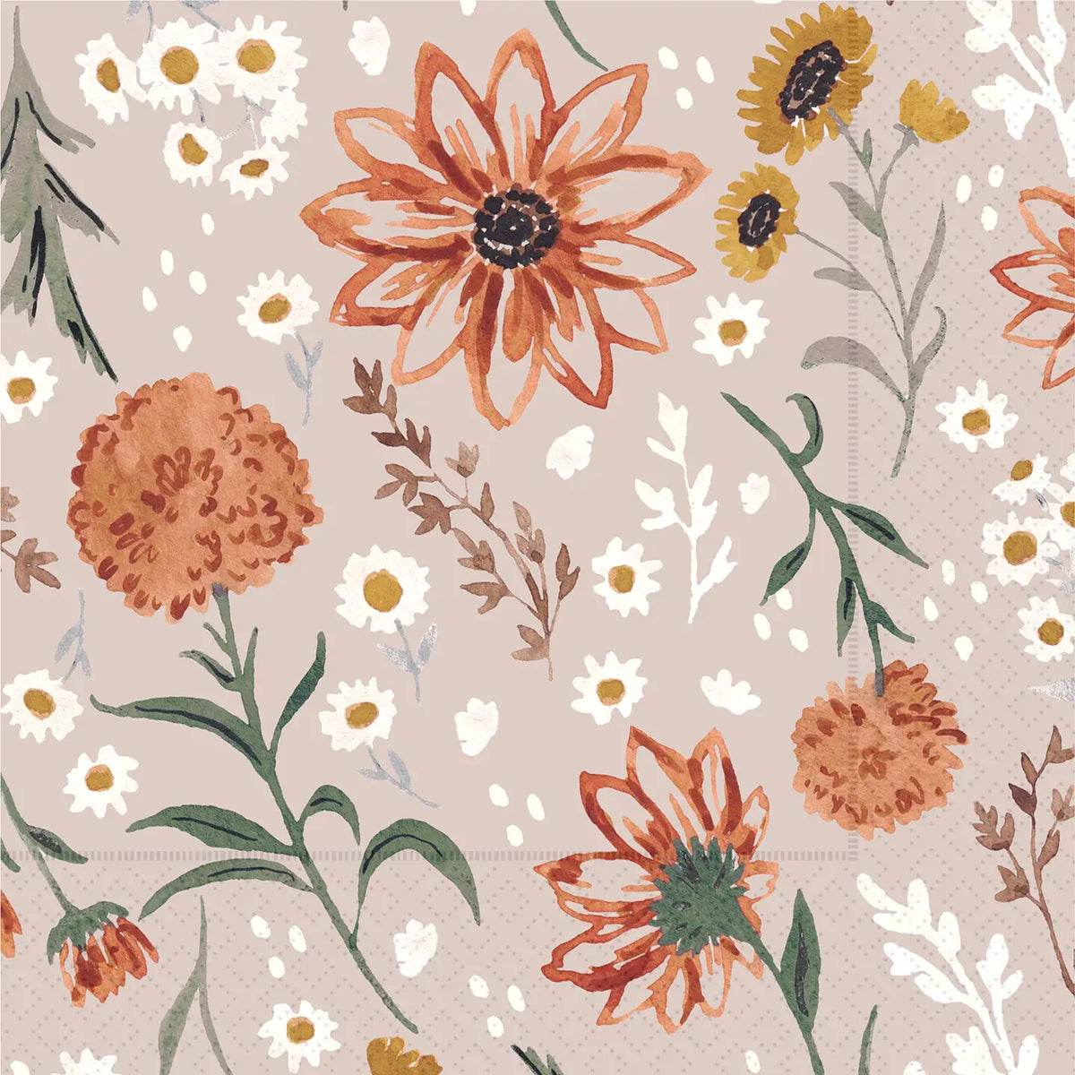Cocktail Napkins | Moody Fall Floral
