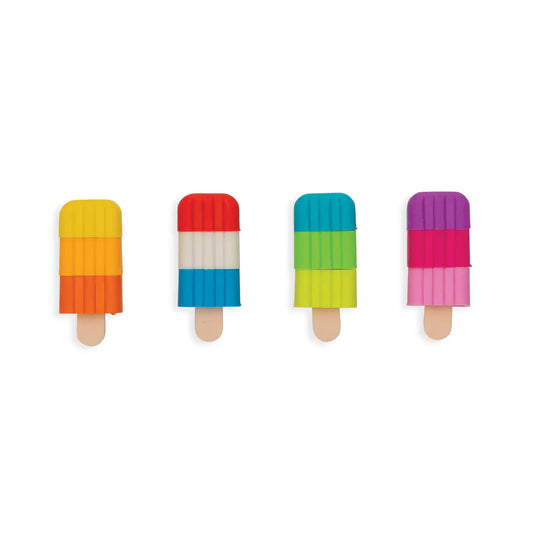 Icy Pops: Fruit Scented Puzzle Erasers (Set of 4)