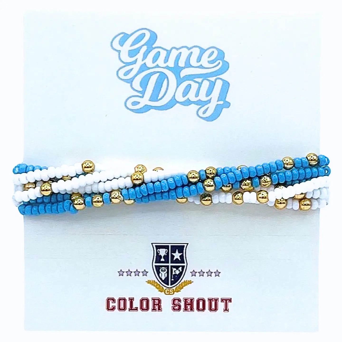 Gameday Bracelet Set | Light Blue/White