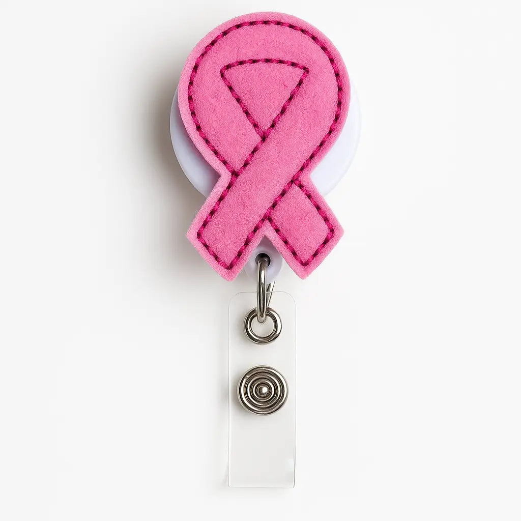 Breast Cancer Pink Ribbon | Nurse Badge Reel Holder