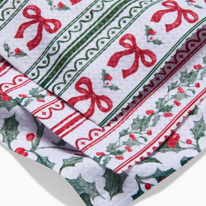 Dishcloth Set | Christmas Ribbons