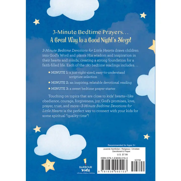 3-Minute Bedtime Devotions for Little Hearts