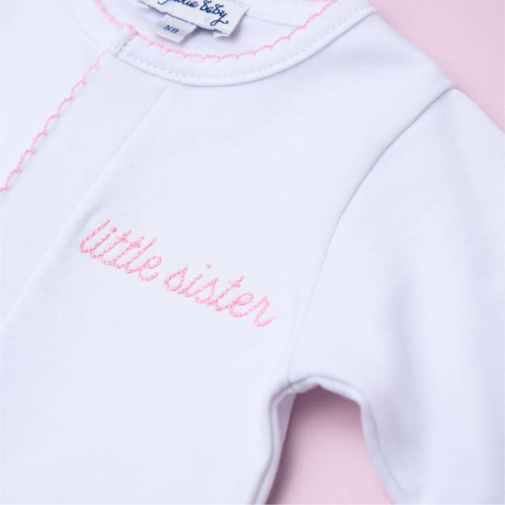 Embroidered Footie | Little Sister