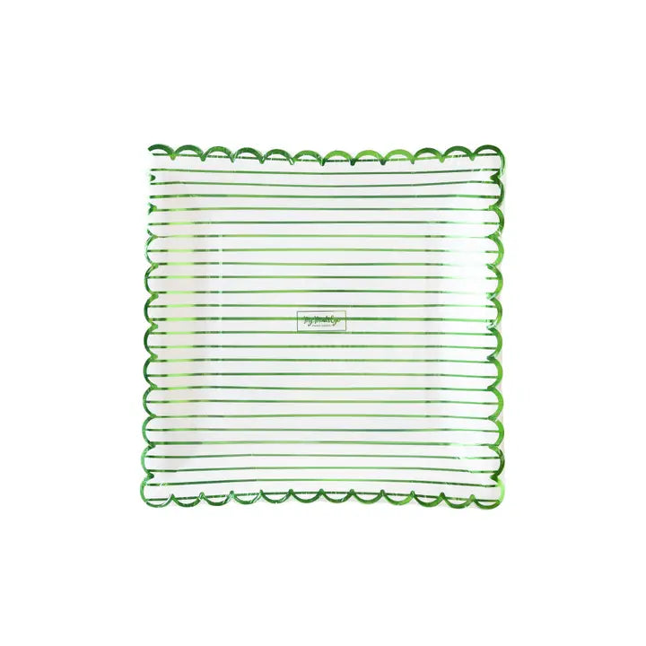 Paper Plates | Green Striped