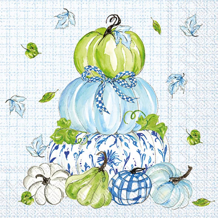 Paper Cocktail Napkins | Chinoiserie Stacked Pumpkins