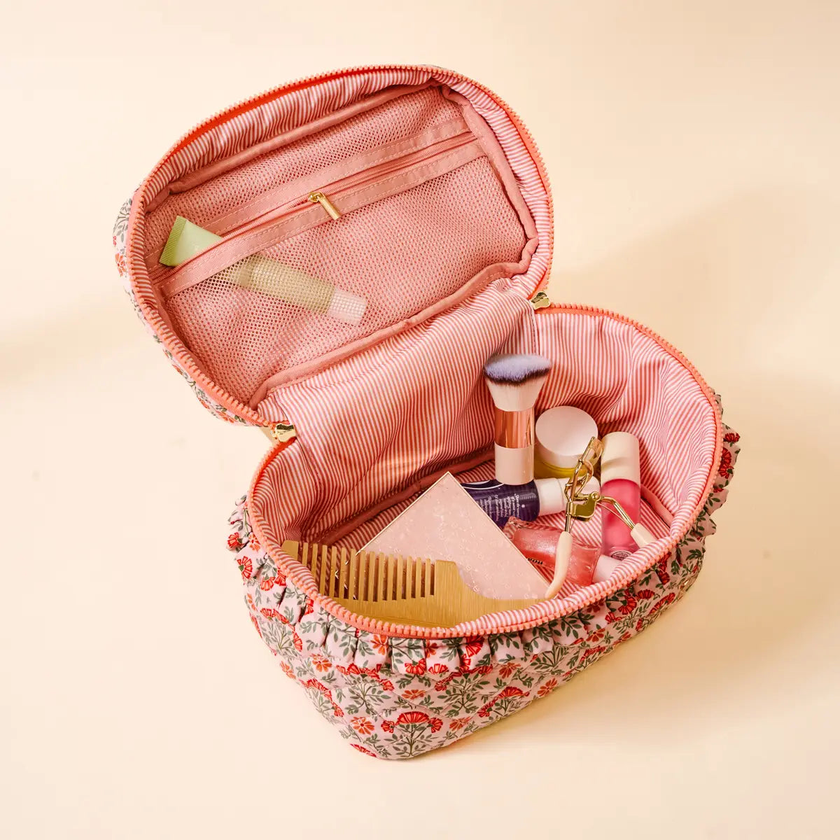 Glam & Go Quilted Cosmetic Bag | Everbloom Dusty Rose