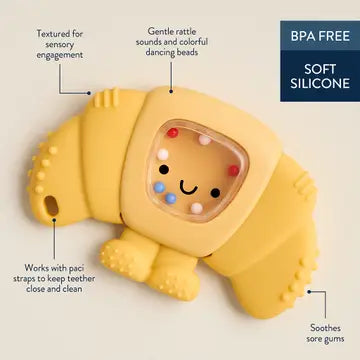 Sweetie Shake Plus Teething + Rattle Toy | Croissant