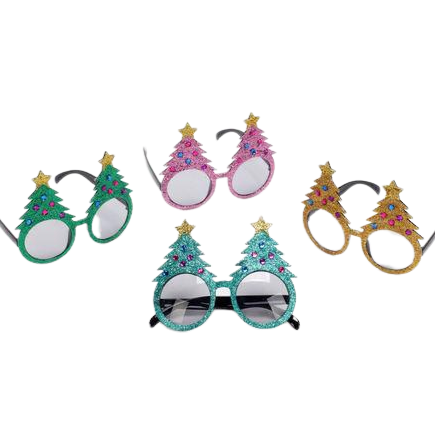 Christmas Tree Holiday Glasses | Assorted Colors