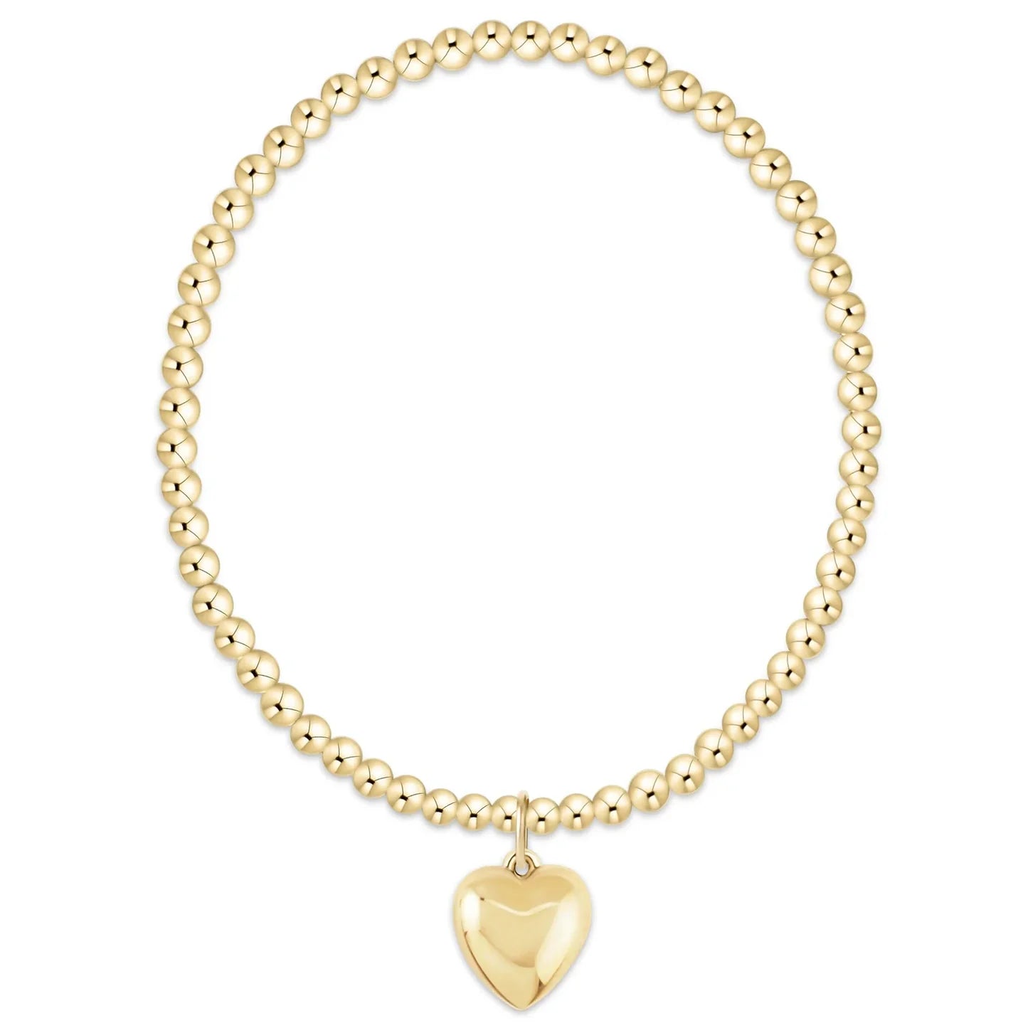 Extends | Classic Gold 3mm Bracelet | Love Plush Gold Charm