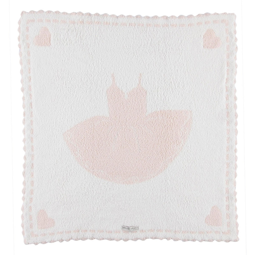 Cozy Chic Scalloped Receiving Blanket | Pink/White Tutu