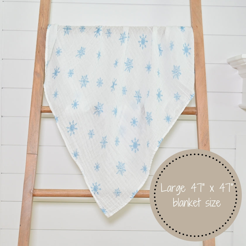 Muslin Swaddle Blanket | Snowflakes