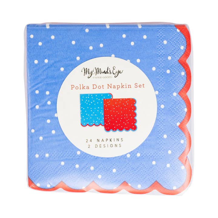 Cocktail Napkin Set | Americana Polka Dot