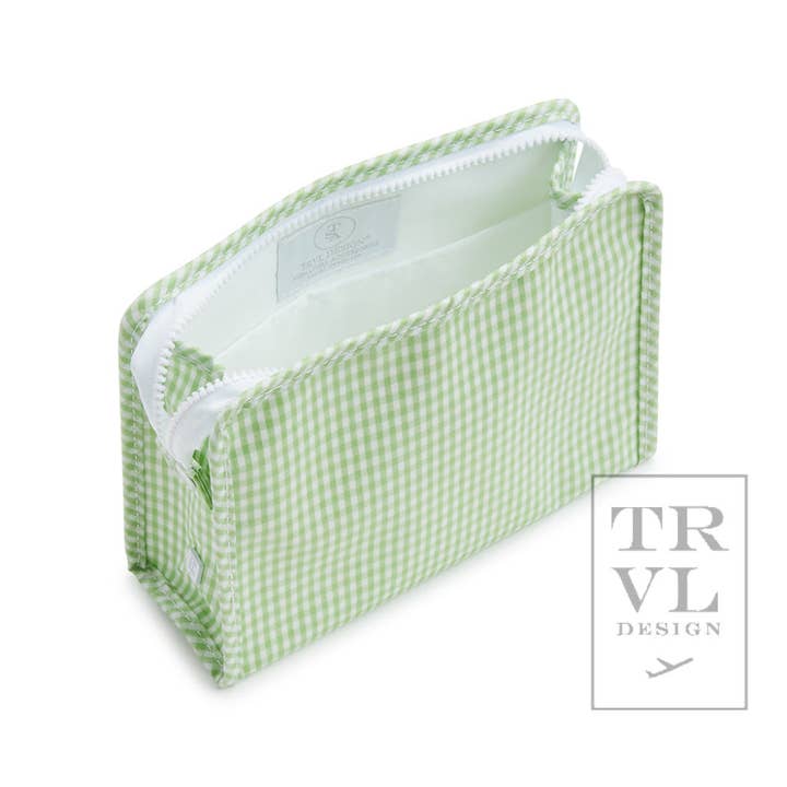 Medium Roadie Zip Pouch | Gingham Leaf