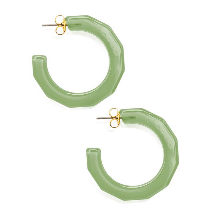 Large Textured Hoop Earring | Sage