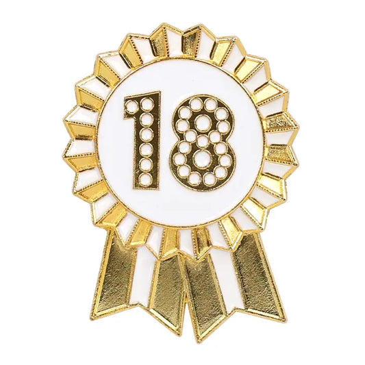 Luxe Gold Enamel Birthday Pin Badge | 18