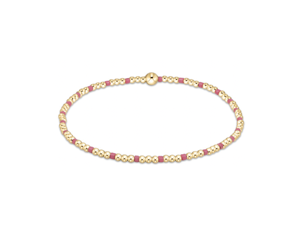 Hope Sincerity Pattern 2mm Bead Bracelet | Bright Pink
