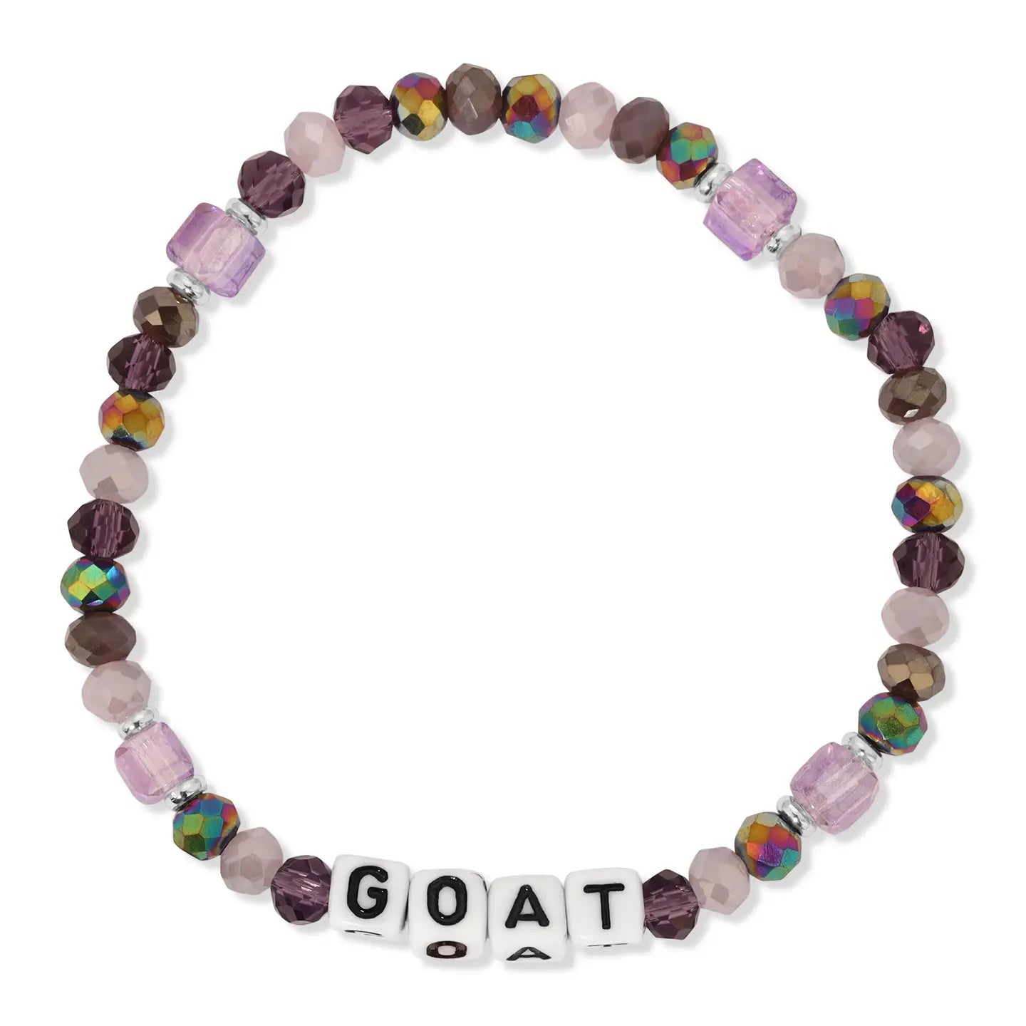 Word Bracelet - GOAT/Purple Mix
