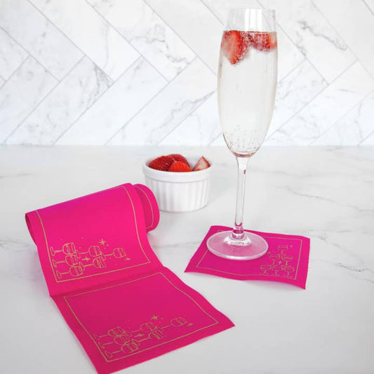 Cocktail Napkin Roll | Blush Bubbles