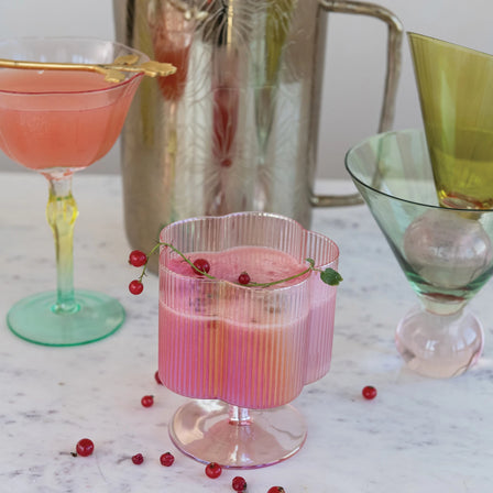 Pleated Flower Shaped Wine Glass