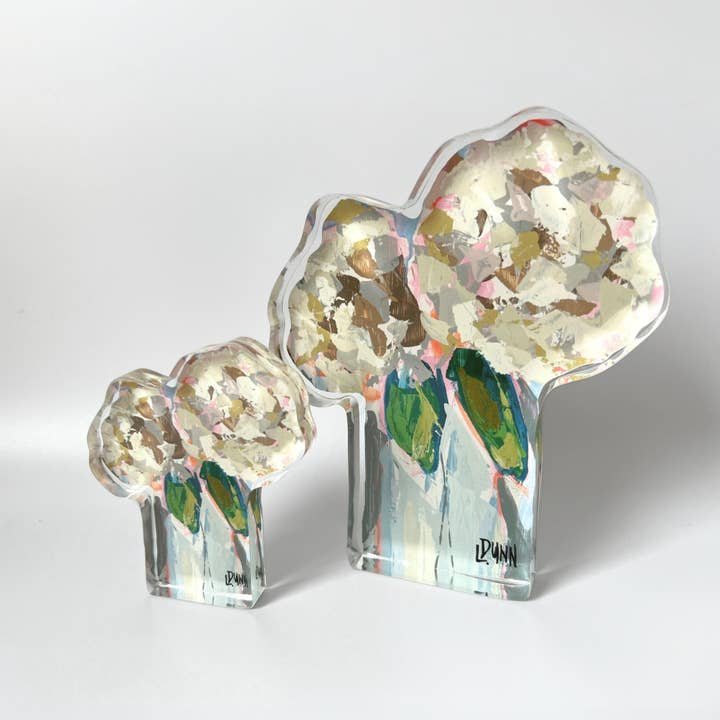 Bitty Acrylic Bloom Block | Two Hydrangea