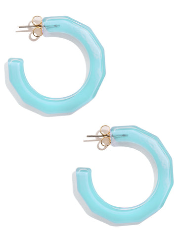 Large Textured Hoop Earring | Bright Blue