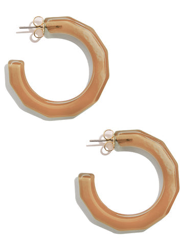 Large Textured Hoop Earring | Brown