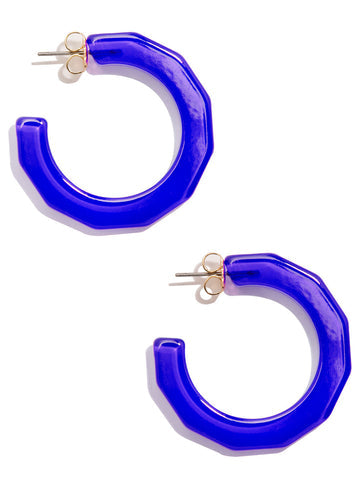 Large Textured Hoop Earring | Cobalt