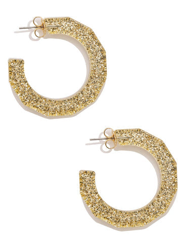 Large Textured Hoop Earring | Gold