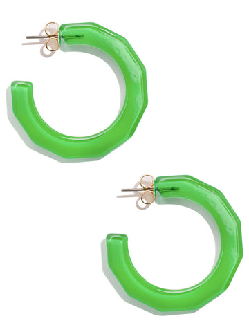 Large Textured Hoop Earring | Green