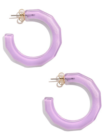 Large Textured Hoop Earring | Lavender