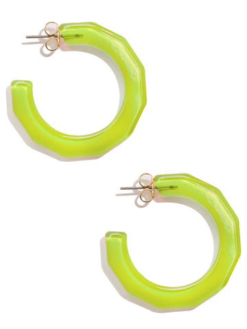 Large Textured Hoop Earring | Lime