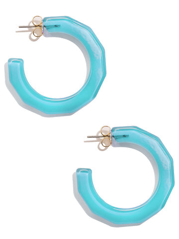 Large Textured Hoop Earring | Neon Blue