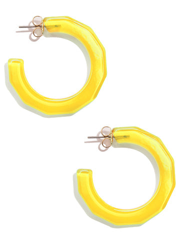 Large Textured Hoop Earring | Yellow