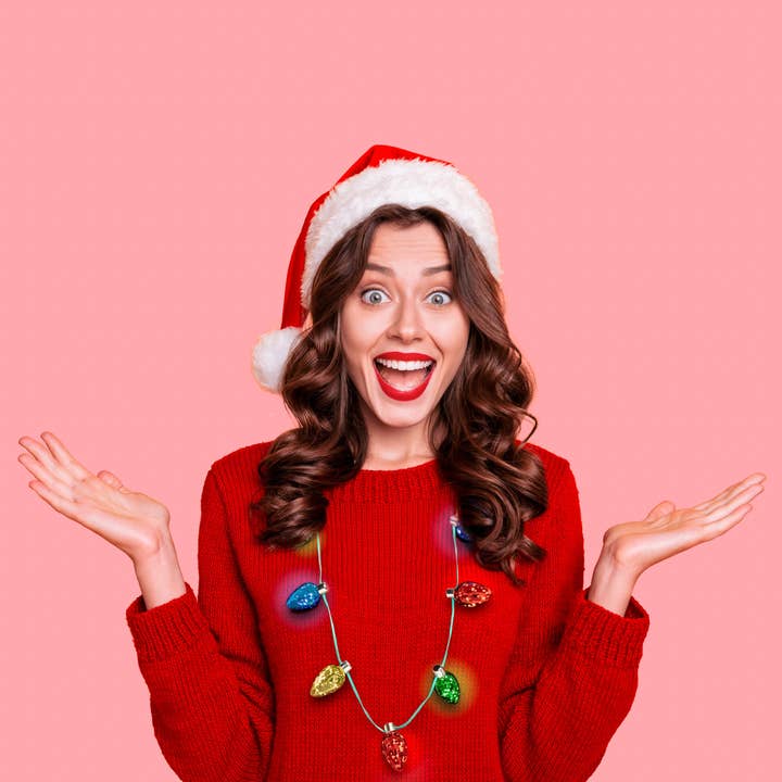 Lotsa Lites! Holiday Frost Bulb Necklace